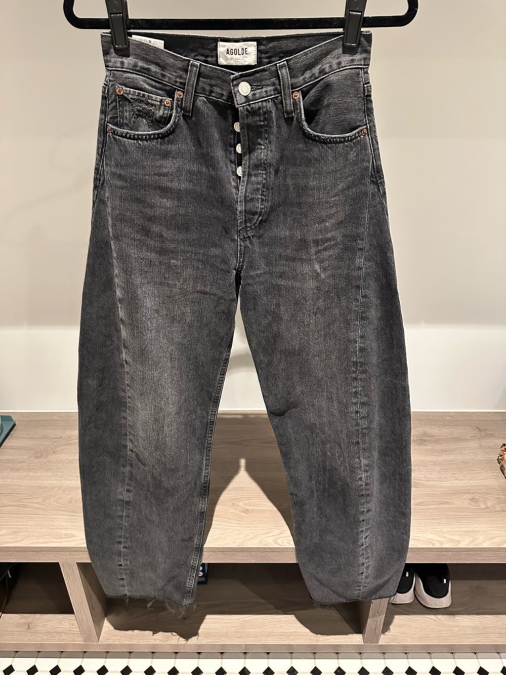 Agolde pieced Luna jeans faded black wash size 25